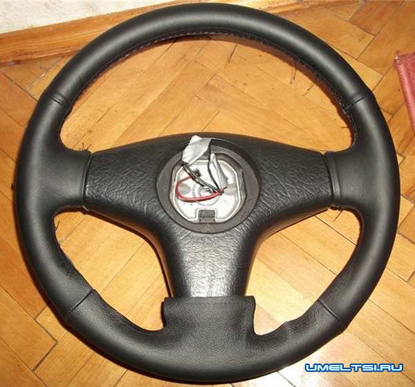 Перетяжка руля кожей своими руками