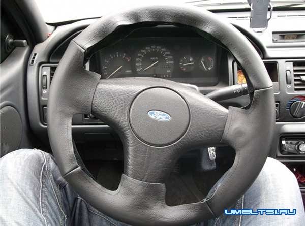 Перетяжка руля кожей своими руками