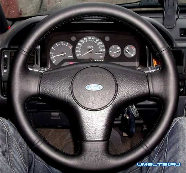 Перетяжка руля кожей своими руками