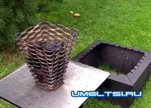 Мангал вертикальный для шашлыка-закрытый