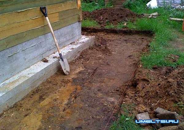 Отмостка из брусчатки вокруг дома Отмостка из брусчатки вокруг дома