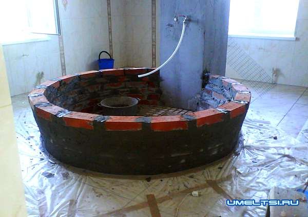 Как сделать ванну из кирпича Как сделать ванну из кирпича