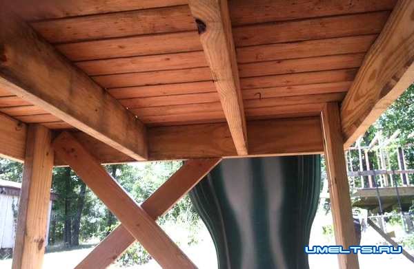 Строительство детского домика с качелями Строительство детского домика с качелями