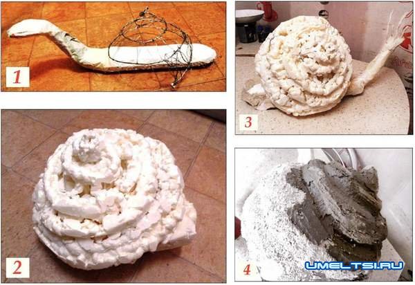 Поделки из гипса и монтажной пены для дачи Поделки из гипса и монтажной пены для дачи