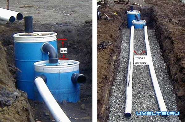 Вырезаем отверстие для фланца, наносим на соединения герметик