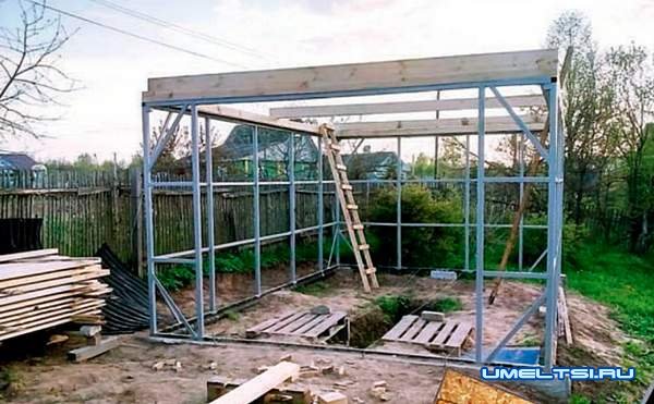 Ход работ: гараж на металлокаркасе