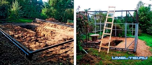 Ход работ: гараж на металлокаркасе