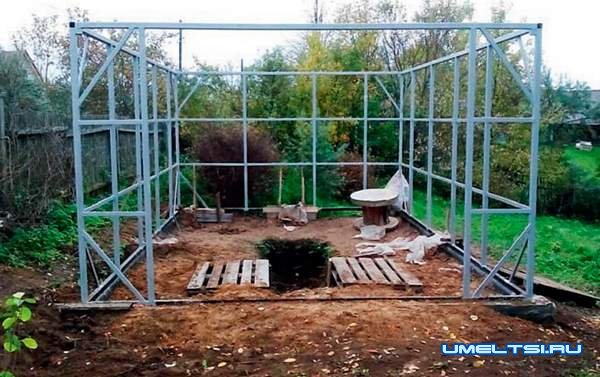 Ход работ: гараж на металлокаркасе