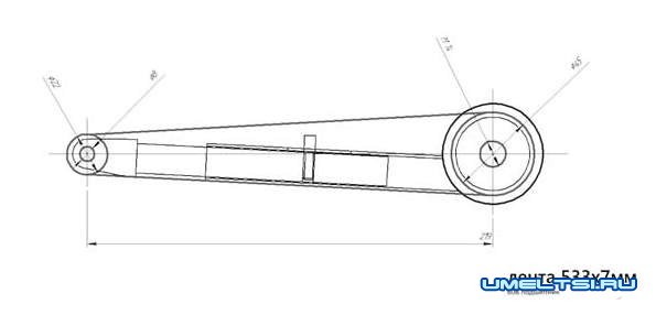 чертеж подшипника, ролика и натяжителя