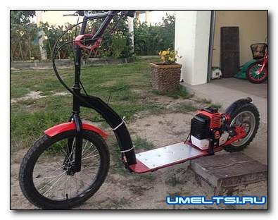 Мотосамокат своими руками с мотором от бензокосы
