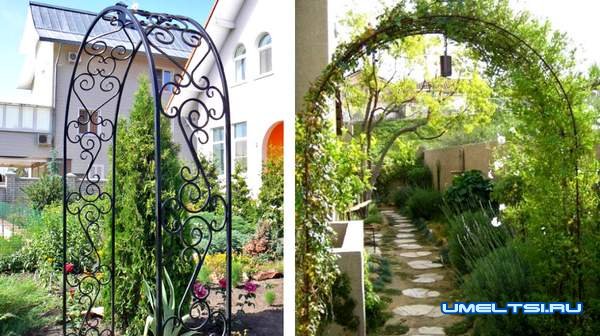 Примеры арок для роз из арматуры: фото