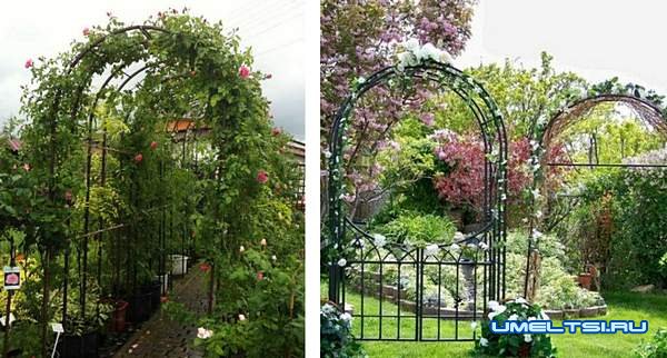 Примеры арок для роз из арматуры: фото