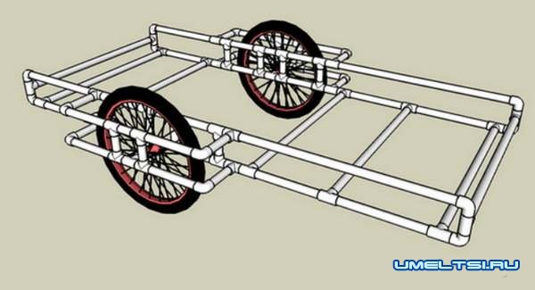 Делаем велосипедный прицеп из ПВХ труб Делаем велосипедный прицеп из ПВХ труб