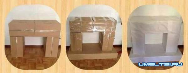 Новогодний камин из коробок и картона Новогодний камин из коробок и картона