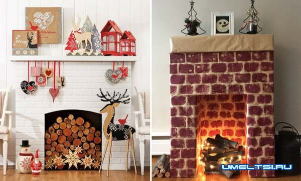 Новогодний камин из коробок и картона Новогодний камин из коробок и картона