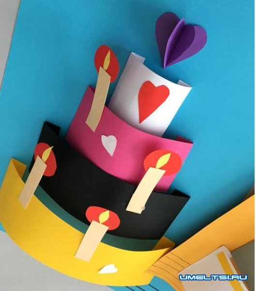 торт аппликация из картона