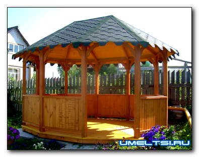 Строительство восьмиугольной деревянной беседки