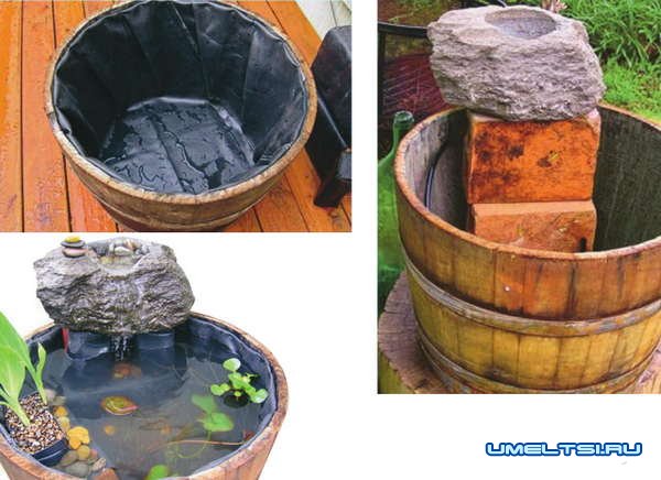 Декоративный фонтан из бочки своими руками Декоративный фонтан из бочки своими руками