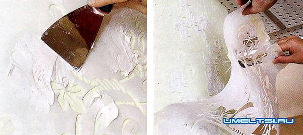 Объемный рельеф на стенах по трафарету Объемный рельеф на стенах по трафарету