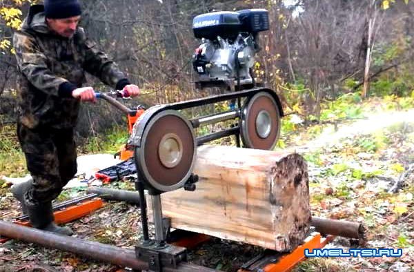 Самодельная мобильная ленточная пилорама