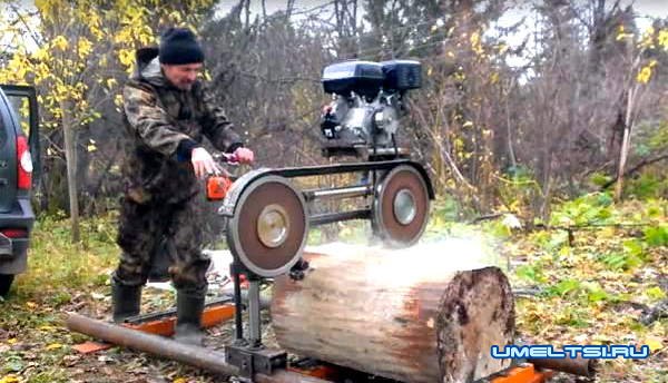 Самодельная мобильная ленточная пилорама