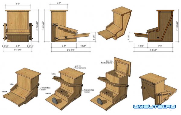 чертеж кормушки для кур