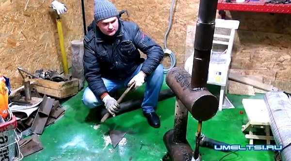 Печь для гаража на отработке Печь для гаража на отработке