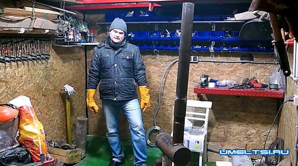 Печь для гаража на отработке Печь для гаража на отработке