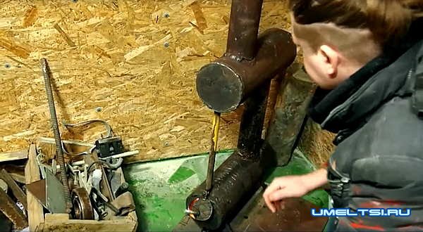 Печь для гаража на отработке Печь для гаража на отработке