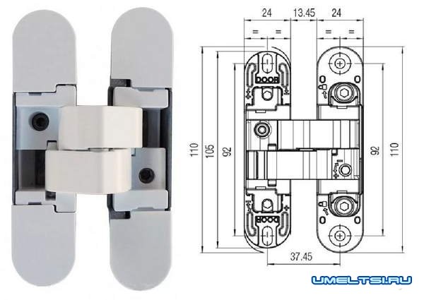 Скрытые дверные петли Otlav