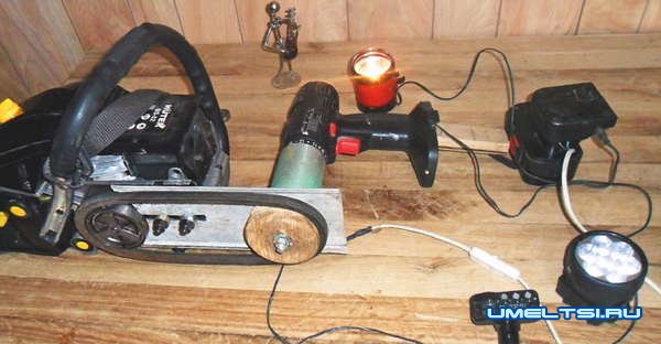 Электрогенератор с приводом от бензопилы