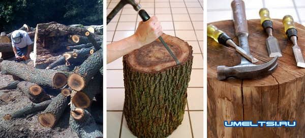 Невероятные стулья и табуреты из пней
