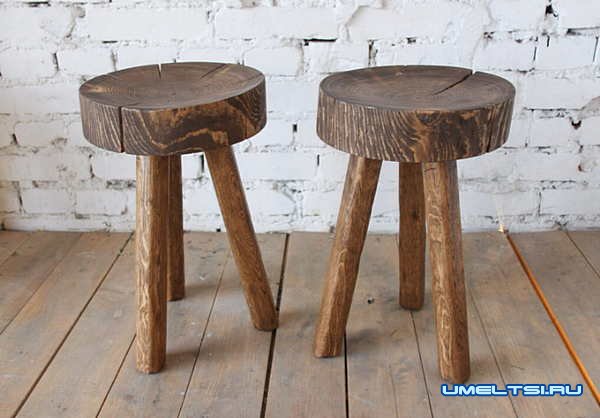 стулья и табуреты из пней