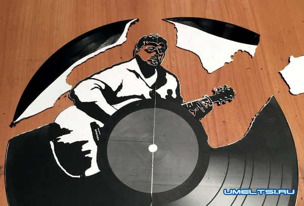 рисунок на виниловой пластинке