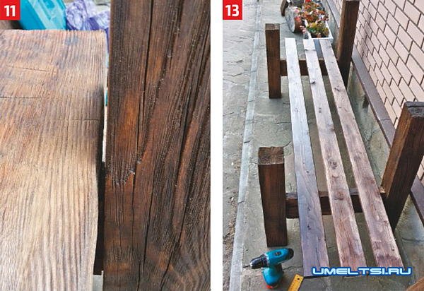 Садовая скамья ход работ