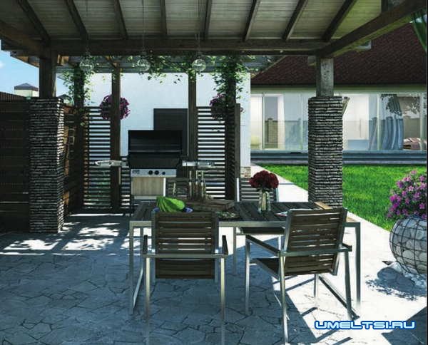 удачные проекты беседок с барбекю