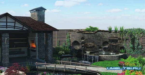 удачные проекты беседок с барбекю