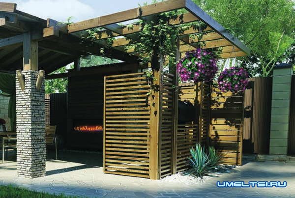 удачные проекты беседок с барбекю