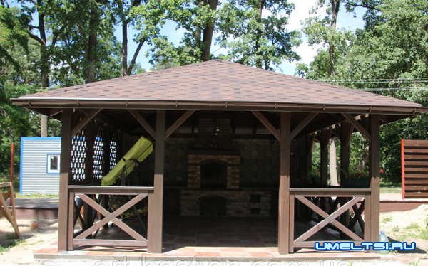Примеры беседок с барбекю: фото