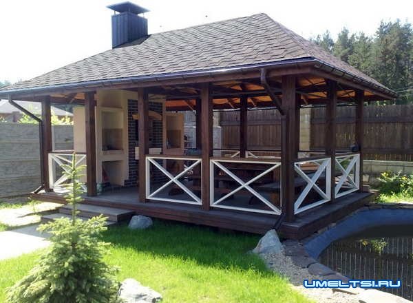 Примеры беседок с барбекю: фото