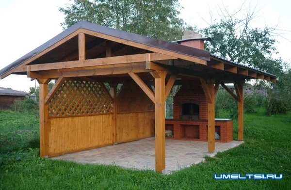 Примеры беседок с барбекю: фото