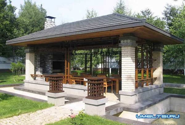 Примеры беседок с барбекю: фото
