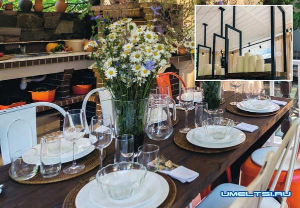 летняя кухня с барбекю: фото