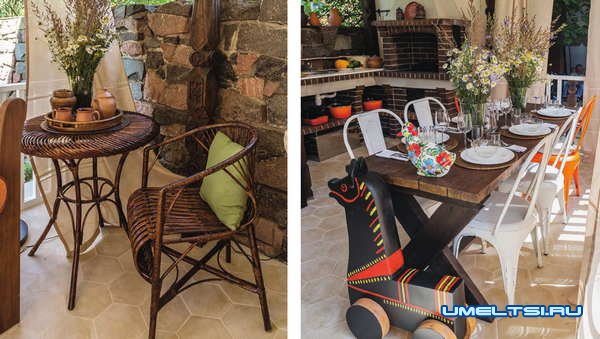 летняя кухня с барбекю: фото