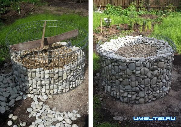 Строительство очага-мангала из габиона Строительство очага-мангала из габиона