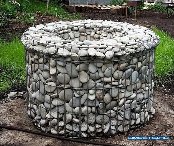 Строительство очага-мангала из габиона Строительство очага-мангала из габиона