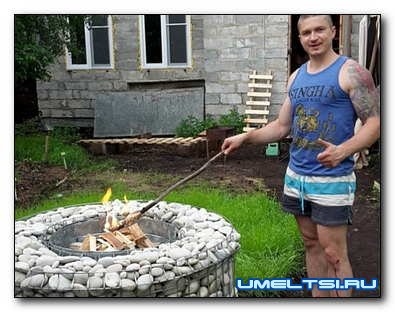 Строительство очага-мангала из габиона Строительство очага-мангала из габиона