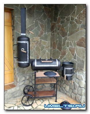 мангал — коптильня из газовых баллонов мангал — коптильня из газовых баллонов