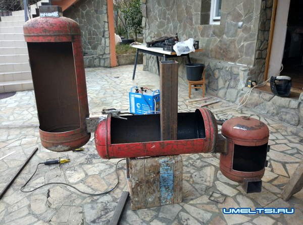 мангал — коптильня из газовых баллонов мангал — коптильня из газовых баллонов