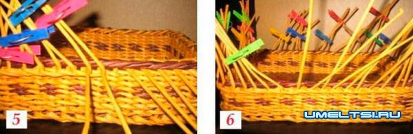 Изготовление корзинки для хлеба из бумажной лозы